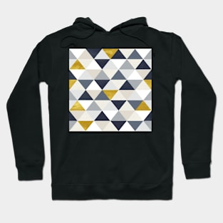 Geometric Triangles in Navy and Gold Hoodie